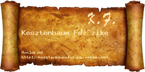 Kesztenbaum Füzike névjegykártya